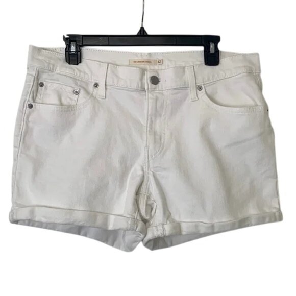 Levi’s White Denim Mid-length Women's Shorts. Size 32. - Picture 1 of 10